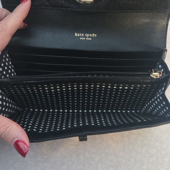 Kate Spade Black Wallet with Gold Accent - Picture 4 of 5